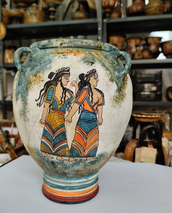 KR-20-425 Θηραικά , πυθάρι 4 χέρια ,20cm.